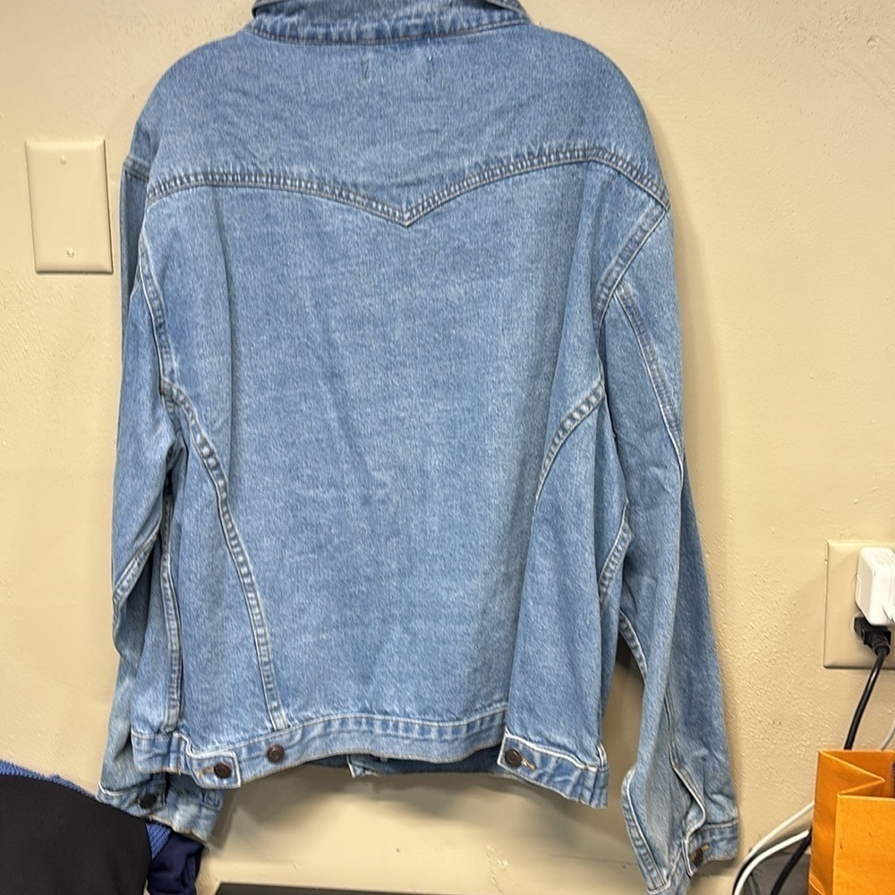 Justalwart trucker denim jacket viscose blended button down coat XL - Picture 8 of 15